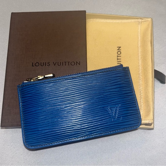 Louis Vuitton Accessories - LV Blue Epi Leather Key Holder / Pouch STUNNING